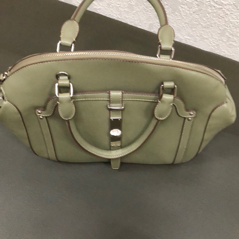 Nine West satchel/ crossbody sage green & silver tone hardware